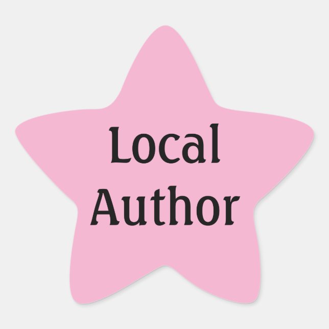 Local Author Pink Star Stickers (Front)