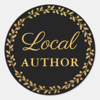 Local Author Writer Book Promo Gold Black