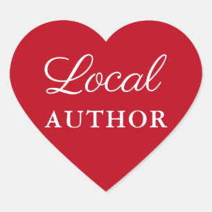 Local Author Writer Book Promo Red Heart Sticker