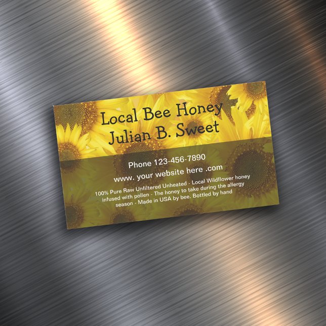 Local Bee Honey Product Magnetic Business Cards (Creator Uploaded)