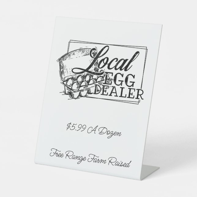 Local Chicken Eggs Dealer Pedestal Sign (Front)