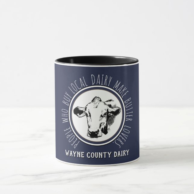 Local Dairy Farm Business Custom Promotional Info Mug (Center)