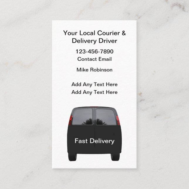 Local Delivery Driver Modern Courier Business Card (Front)