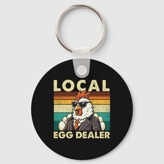 Local Egg Dealer - Chicken Lover Egg Farmer Easter Keychain (Front)