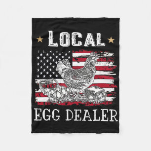 Local Egg Dealer Funny American Flag Chicken Lover Fleece Blanket