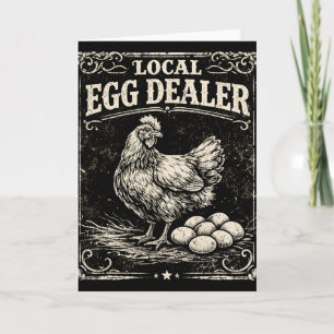 Local Egg Dealer Funny Chicken Farm Vintage Easter Card