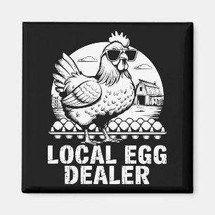 Local Egg Dealer Funny Retro Easter Farm Chicken B Magnet
