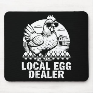 Local Egg Dealer Funny Retro Easter Farm Chicken B Mouse Pad