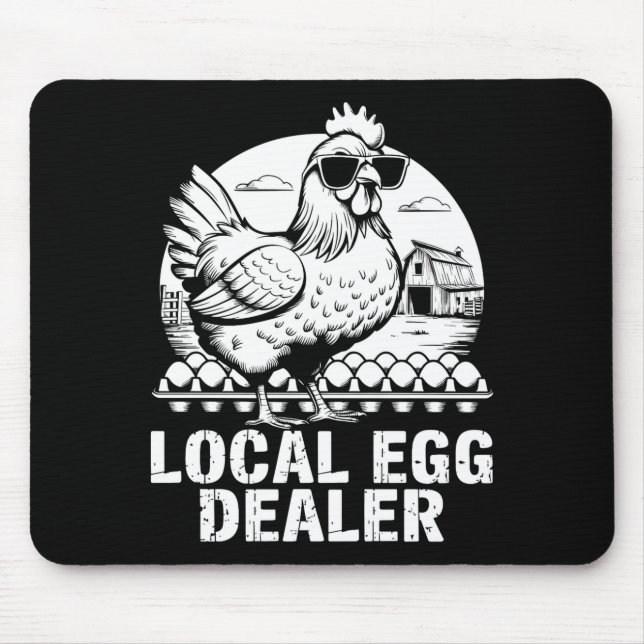 Local Egg Dealer Funny Retro Easter Farm Chicken B Mouse Pad (Front)