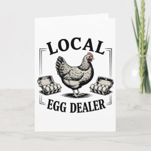 Local Egg Dealer Retro Chicken Funny Farmer Easter Card