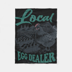Local Egg Dealer Retro Chicken Funny Farmer Easter Fleece Blanket