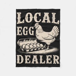 Local Egg Dealer Retro Chicken Funny Farmer Easter Fleece Blanket