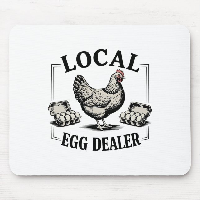 Local Egg Dealer Retro Chicken Funny Farmer Easter Mouse Pad (Front)