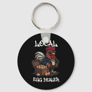 Local Egg Dealer Roster Easter Funny Chicken Farme Keychain
