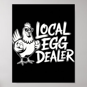 Local Egg Dealer Roster Easter Funny Chicken Farme Poster