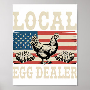 Local Egg Dealer Roster Easter Funny Chicken Farme Poster