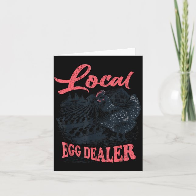 Local Egg Er Retro Chicken Funny Farmer Easter Adu Card (Front)