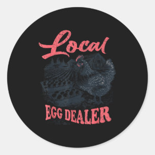 Local Egg Er Retro Chicken Funny Farmer Easter Adu Classic Round Sticker