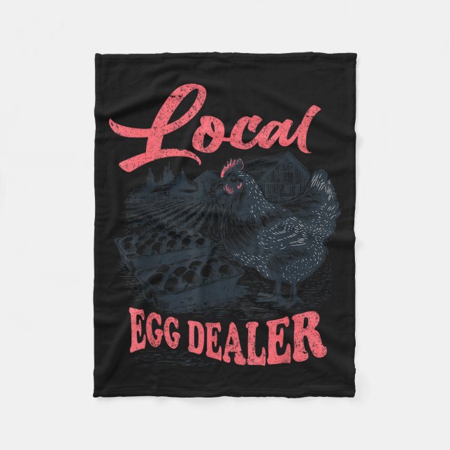 Local Egg Er Retro Chicken Funny Farmer Easter Adu Fleece Blanket (Front)