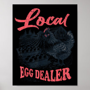 Local Egg Er Retro Chicken Funny Farmer Easter Adu Poster