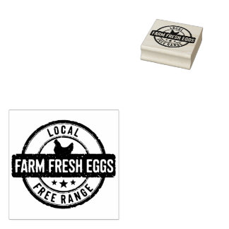 Local Farm Fresh Free Range Eggs Stamp