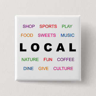 Local Living 2 Inch Square Button
