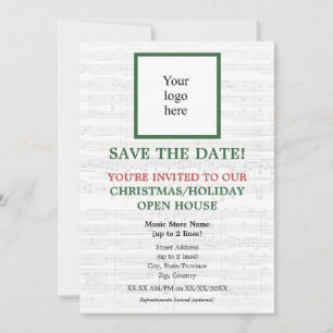 Local Music Store Logo Christmas I Open House Save The Date