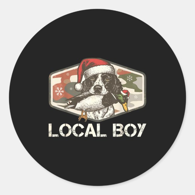 Local Southern Boy Duck Hunting Black Lab Outdoor  Classic Round Sticker (Front)