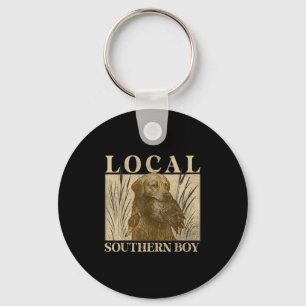 Local Southern Boy Duck Hunting Black Lab Outdoor Keychain
