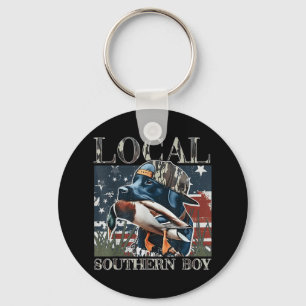 Local Southern Boy Duck Hunting Black Lab Outdoor Keychain