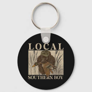 Local Southern Boy Duck Hunting Black Lab Outdoor Keychain