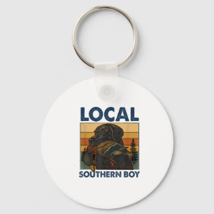 Local Southern Boy Duck Hunting Black Lab Outdoor Keychain