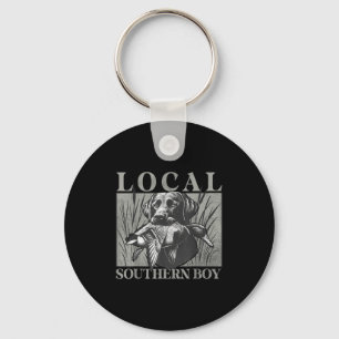 Local Southern Boy Duck Hunting Black Lab Outdoor Keychain