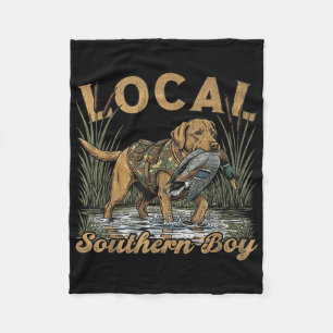 Local Southern Boy Duck Hunting Waterfowl Outdoor Fleece Blanket