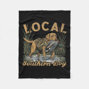 Local Southern Boy Duck Hunting Waterfowl Outdoor Fleece Blanket