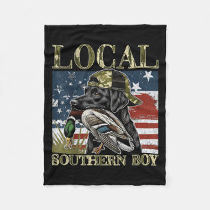 Local Southern Duck Hunting Dog Black Lab Outdoor Fleece Blanket