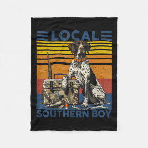 Local Southern Duck Hunting Dog Black Lab Outdoor  Fleece Blanket