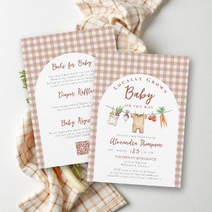 Locally Grown Arch All in One Fall Baby Showe Invitation