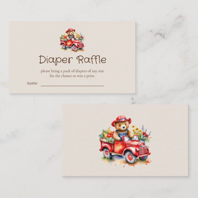 Locally Grown Baby Diaper Raffle Tickets Enclosure Card (Front/Back)