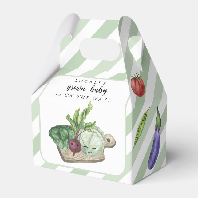 Locally Grown Baby Farmers Market Baby Shower Favor Box (Front Side)