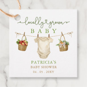Locally Grown Baby Farmers Market Baby Shower Favour Tags