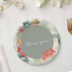 Locally Grown Baby Farmers Market Baby Shower Paper Plate