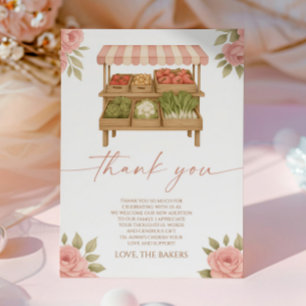Locally Grown Baby Farmer's Market Baby Shower Thank You Card