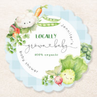 Locally grown baby Farmers market blue baby shower