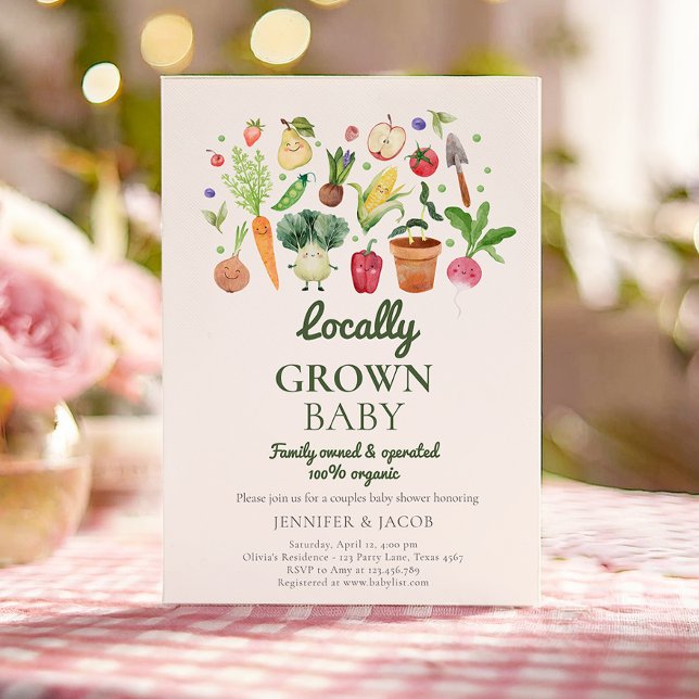 Locally Grown Baby Farmers Market Couples Shower Invitation (Creator Uploaded)