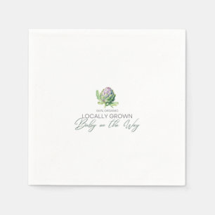 Locally Grown Baby on the Way - Artichoke - Green Napkin