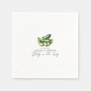 Locally Grown Baby on the Way - Zucchini - Green Napkin