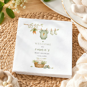 Locally Grown Baby Rustic Bunny Editable Napkin