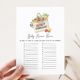 Locally Grown Baby Shower Baby Name Race Game