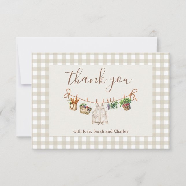Locally Grown Baby Shower Blue Thank You Card (Front)
